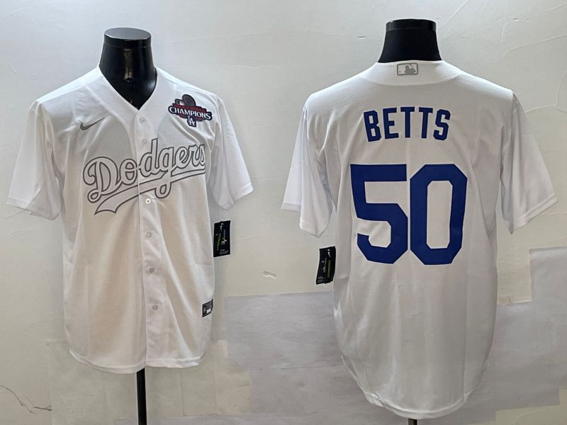 Men Los Angeles Dodgers 50 Betts White Fashion Edition Game 2025 Nike MLB Jersey style 6
